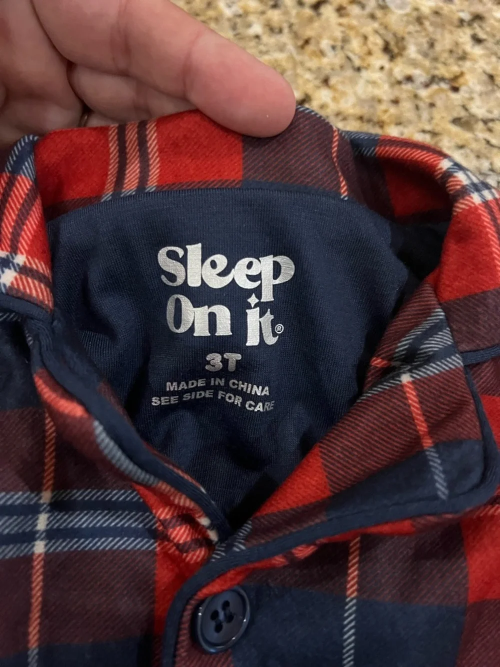 New - Sleep On It Red & Navy Plaid Kids Pajama Set | Size 3T